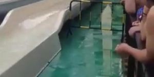 BOOB FLASH IN WATER SLIDE