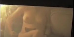 Chubby bodied wife sitting naked on the couch and voyeured (My Neighbor)