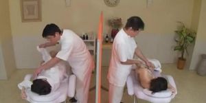 Oil Massage Daughter and Mom-three