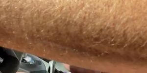 fully naked driving - pull up next to pickup w ...