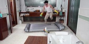 Handyman spying on bisexual masseuses - Alex More and Kendra Lynn