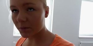 Blonde slut fucked and creampied