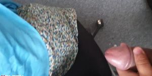 I flash and cum a user at work