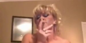 Southern Whore Mom smoking while fucking son to teach him a lesson
