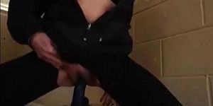 Public dildo and squirt