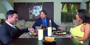 Hot big tits MILF August Taylor drilled deeper by stranger (Charles Dera)