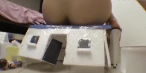 Pissing and farting out an enema