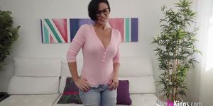 Big titted MILF is desperate for her FIRST EXPERIENCE with a black cock!