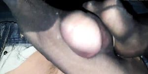 Sexy footjob, trapped in my nylon socks
