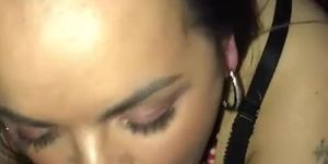 Latina licking up a storm
