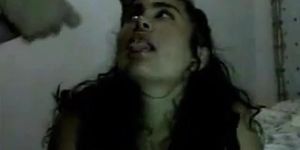 Latina Amateur gets a Huge Cumshot on Her Face