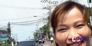 Asian cutie blowing fat stiff dick
