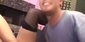 Girl With Black Stockings Threesome