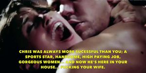 Wife Gwen fucks stud from high school (cuckold, captions)