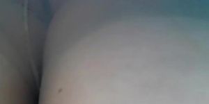 Outdoors upskirt porno of a sophisticated blonde lady in a blue dress (Lady Blue)