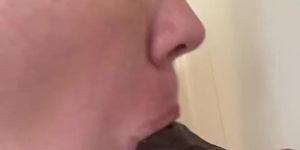 Homeless girl suck BBC dildo