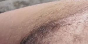 Hairy wife on the beach