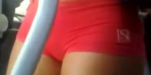 candid voyeur mound in short shorts on bus