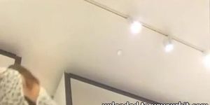 Upskirt Shoe Store Assistant 3