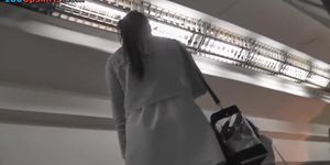 Nasty upskirting clip shows amazing petite ass