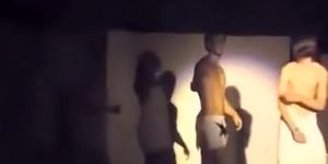 Australian students dance around wrapped in towels