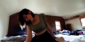 Gorgeous punk chick with her bf