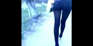 Candid voyeur ass in public walk - 1