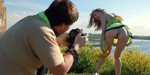 Spunky Teen Model Gets Naked While Outdoors (Beauty Dior, Eva Gold)