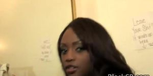 Ebony chick Jada Fire sucks white cocks in blowbang