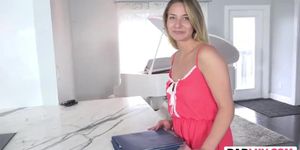 Big titted stepdaughter Mickey Tyler getting her pussy fingered and licked