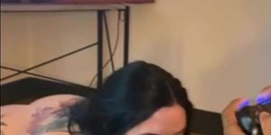 Curvy Slut Sucking BBC While He Playing