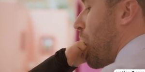 Brunette girl Lana Rhoades in a steamy sex fantasy (James Deen)