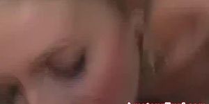 Blonde euro amateur cocksucking close up