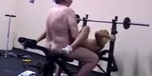 Lucky old coach trains a sexy blonde teen little pussy