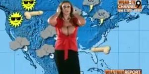 Big-boobed weather girl Eva Notty fucks her news producer