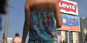 Astounding summer suit upskirt movie