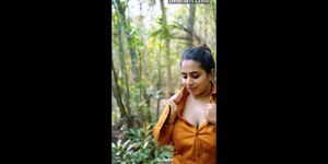 Desi Gal Strips In Forest