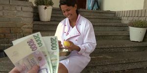 Czech Streets 115 Cook with huge boobs and mega clit