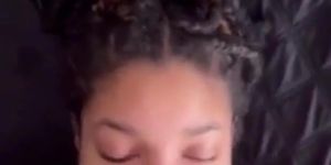 Sexy Ebony Swallows BBC Cumshot