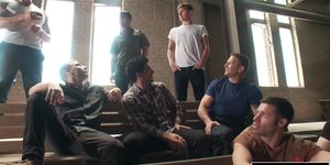 Caught in the middle of CMNM predicament Poor guy gangbanged (Colby Jansen, Dakota Wolfe, Tristan Jaxx)