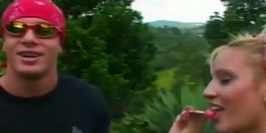 Blonde Brazilian teen is fucked outdoors during picnic