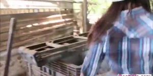 Lucky guys fucks these lovely bimbos on her property