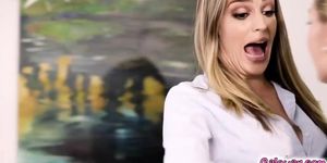 Hot Lesbians french kissing and touching private parts (Abby Cross, Ryan Ryans)