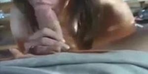 Hot amateur teen gives blowjob