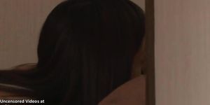Asian horny housewife helps her man to cum