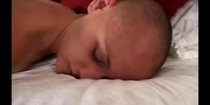 Karissa bald girl toys herself