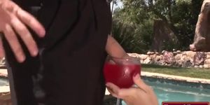 Small boobs blonde shemale gets her ass fucked real good (Amy Daly)