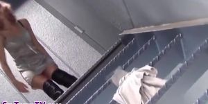 Asian girl rubbing pussy