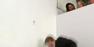 Three girls peeping on naked guy (Bonnie White, Candi Cox, Candi Coxx)