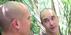 Teens ride dick outdoors